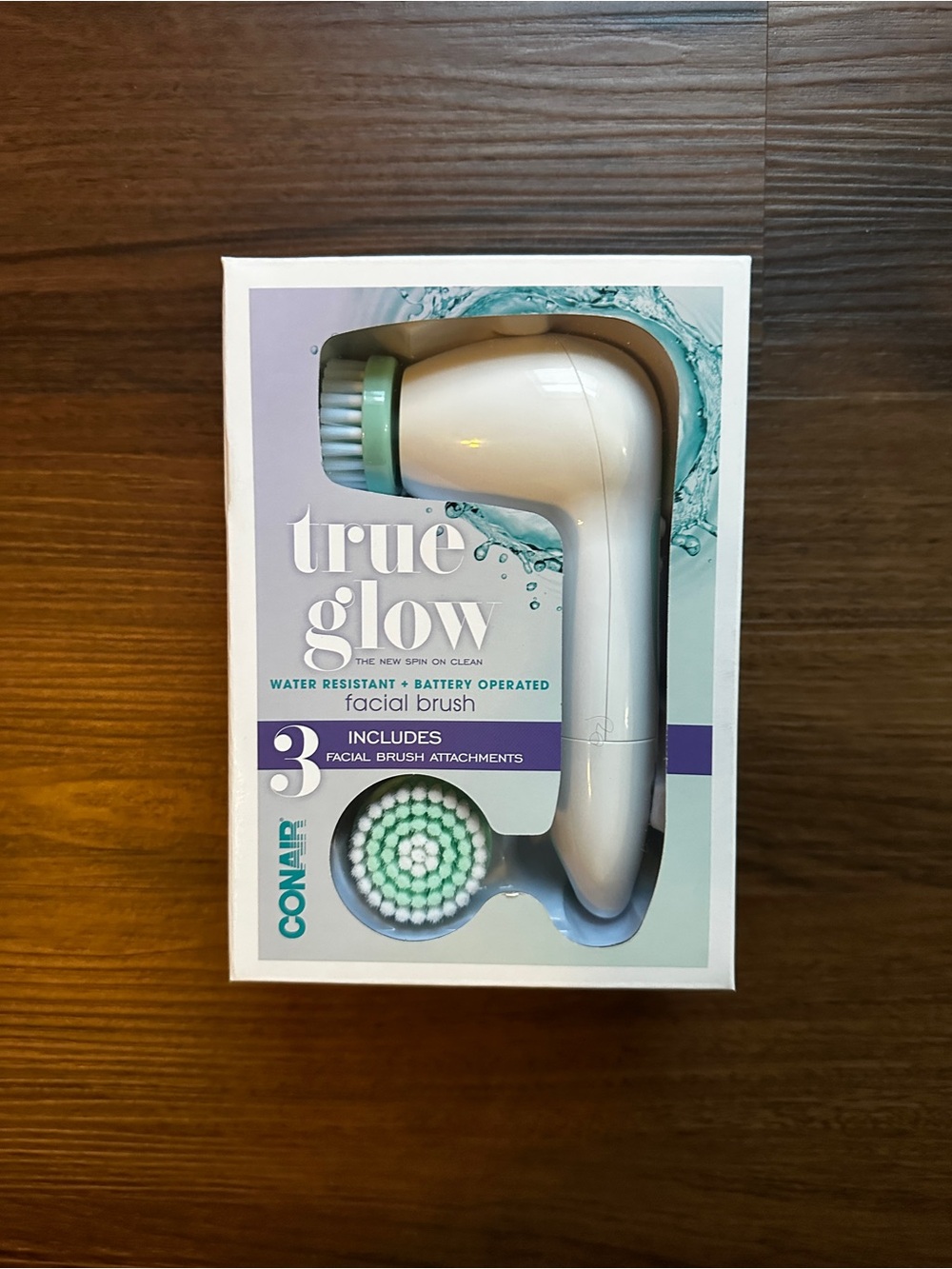 True Glow by Conair White & Mint Facial Cleansing Brush